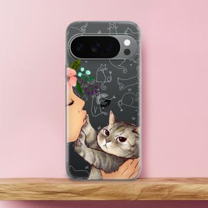 Don't Kiss Me Human Google Pixel 9 8a Case Cute kitty LG G8 Cover Cat Pixel 10 pro XL Case Lg V60 ThinQ Stylo 5 6 Girl G6 case animal Velvet