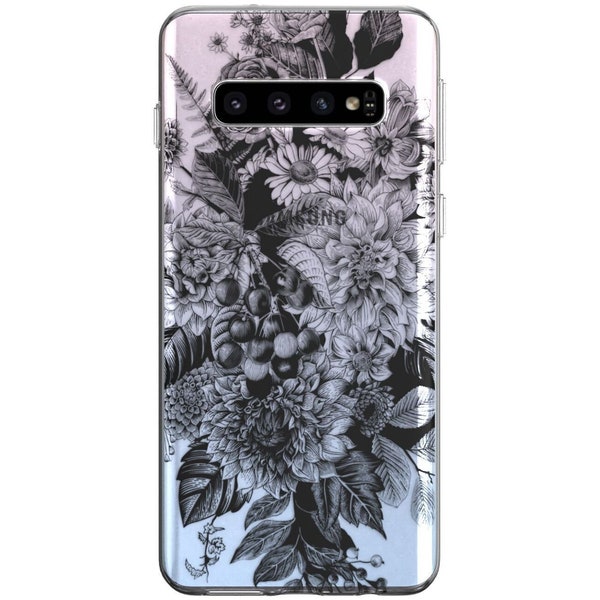 Coque pour téléphone Samsung Galaxy S9 Fleurs sauvages dessinées Note 10 Plus 5G Coque Samsung A90 S20 Ultra 20 tpu A9 Coque transparente S10 5G A40 S10e 9