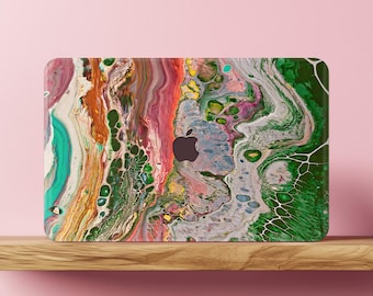 Colorful Stone MacBook Pro Case 16 14 inch M3 M2 M1 Abstract Marble Air 15 13 12 11&quot; 2023 2021 2016 Painting Mac Book Hard Cover Classy Chic