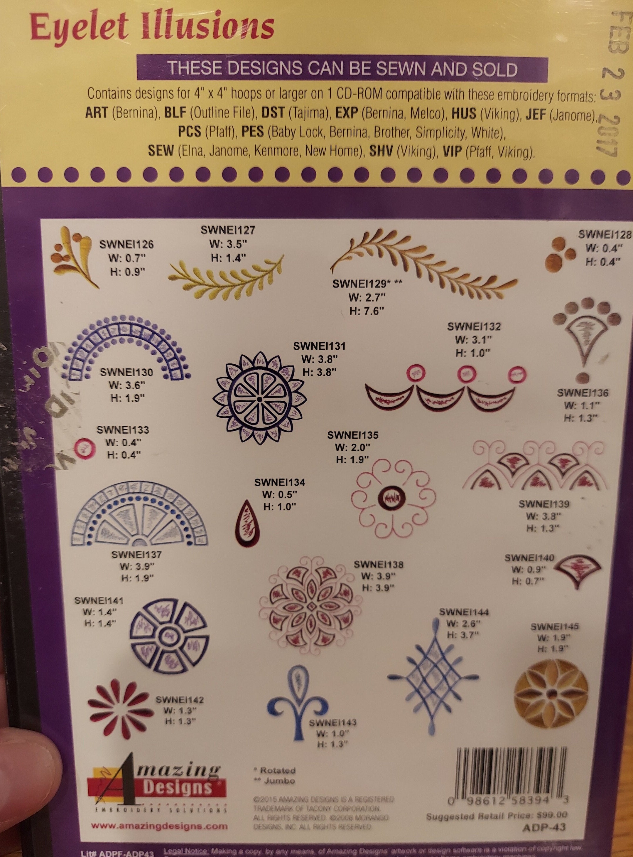 Amazing Designs Eyelet Illusions Machine Embroidery CD - Etsy