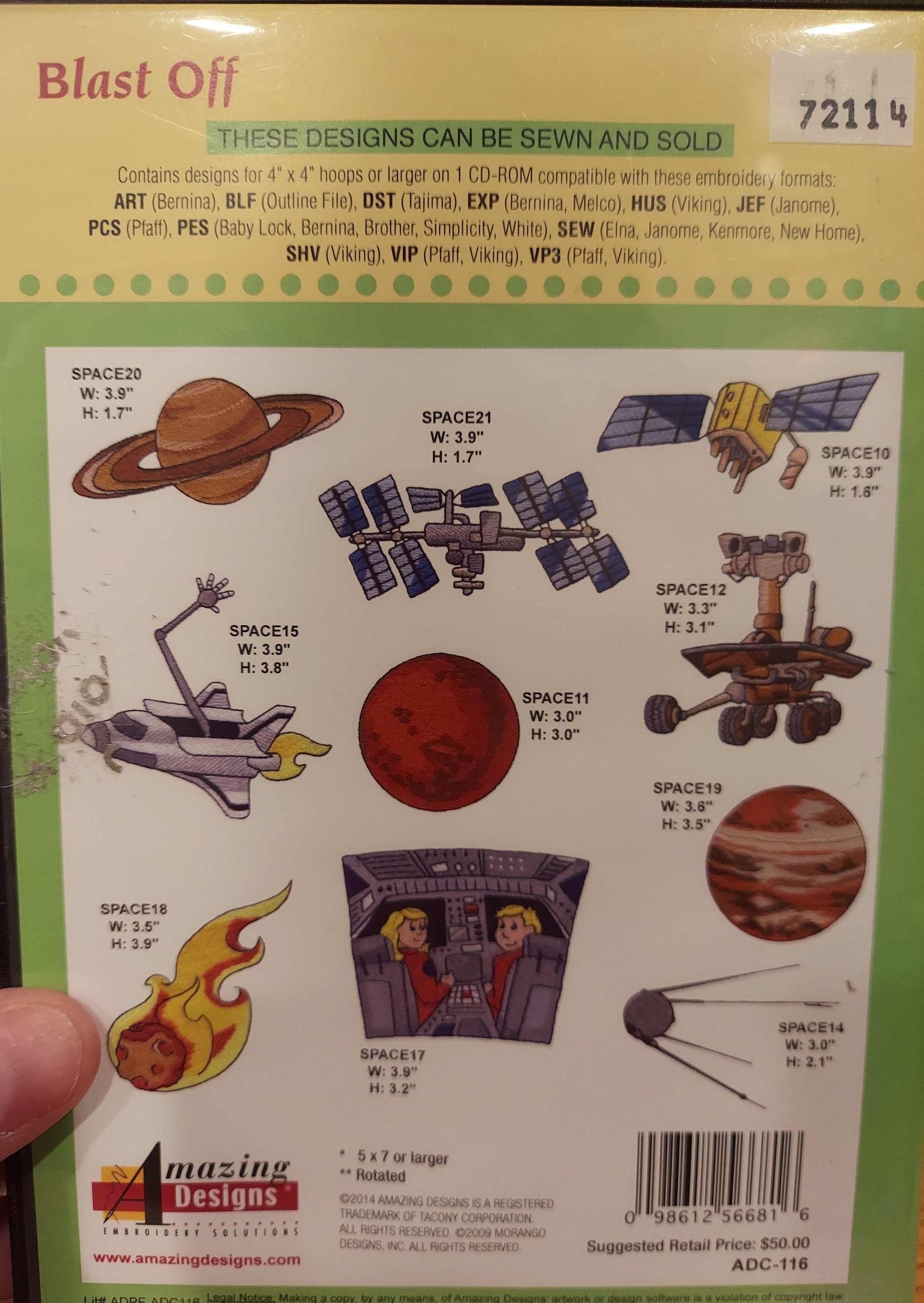 Amazing Designs Blast off Machine Embroidery CD - Etsy
