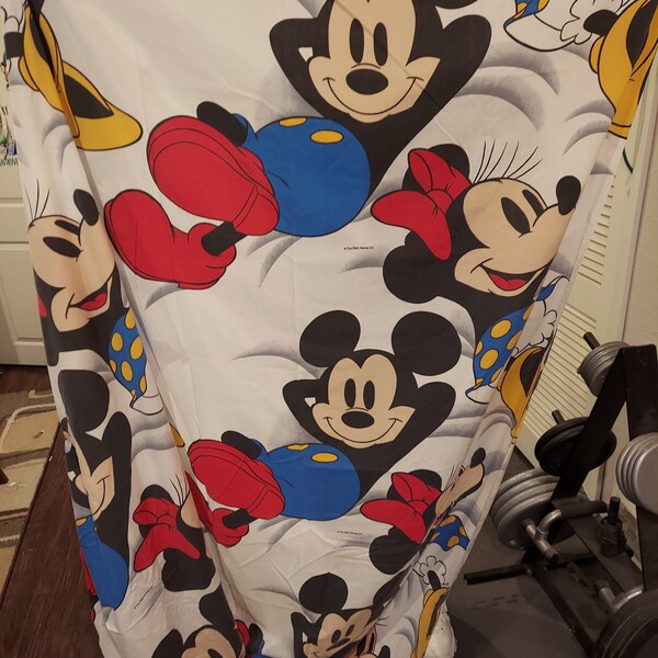 Vintage Mickey & Minnie Twin Size Bed Sheet, Disney 1990s?