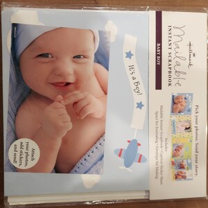 Vintage Hallmark Baby Boy Mailable Instant Scrapbook, nuevo en paquete