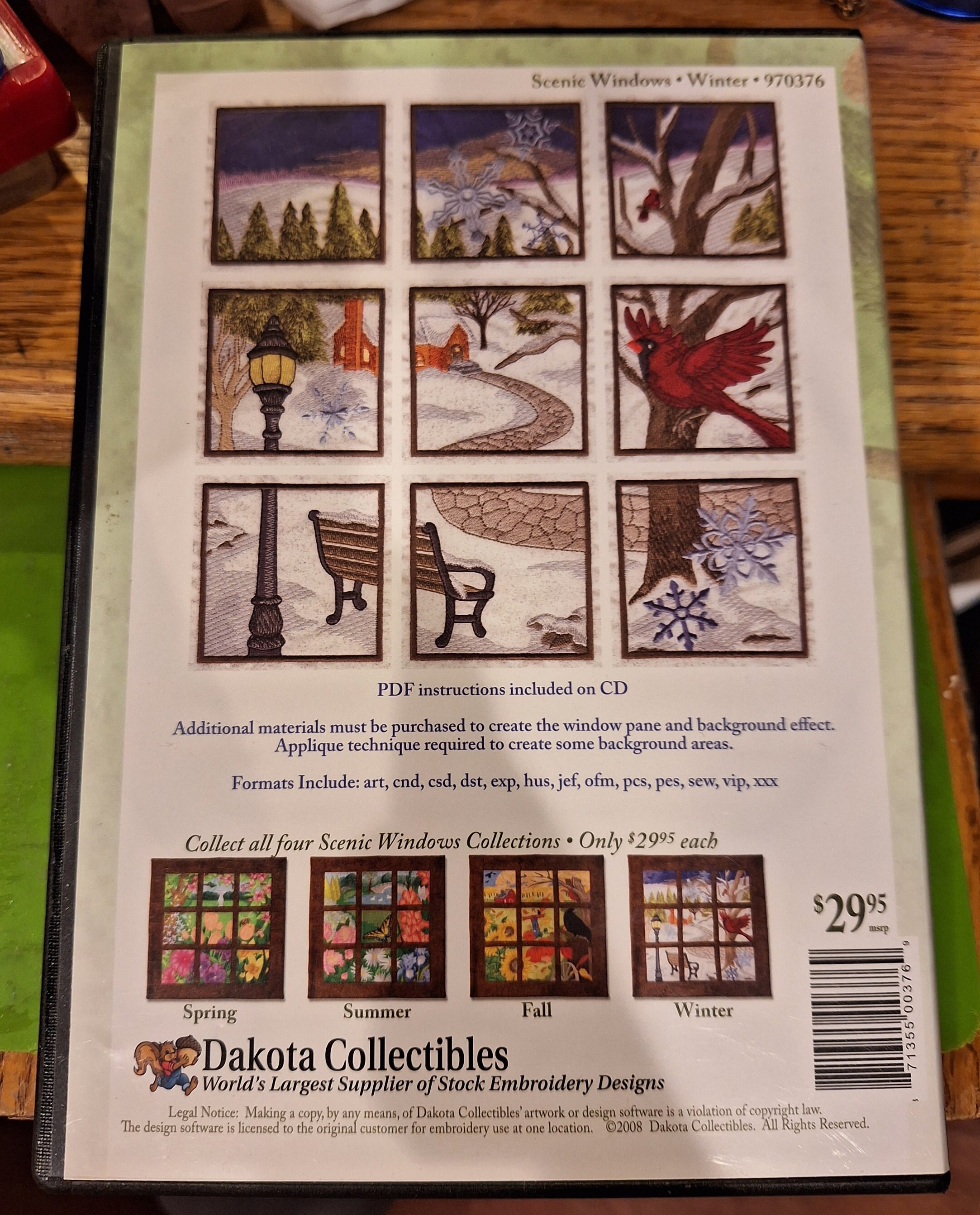 Dakota Collectibles Embroidery Designs CD Winter Scenic Windows Etsy