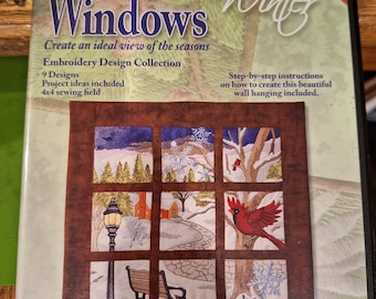 Dakota Collectibles Embroidery Designs CD Winter Scenic WIndows