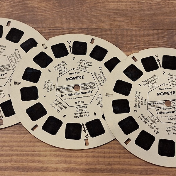 Vintage View-Master 3 Reels of Popeye