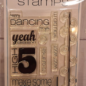 Cas-ual Fridays Clear Stamp Set, Woot Woot, CFSS-12-002, New in Package