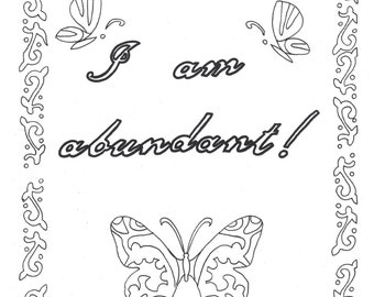 I am abundant coloring page