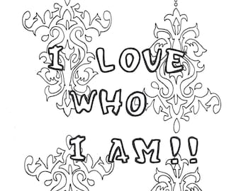 Me encanta quien soy para colorear