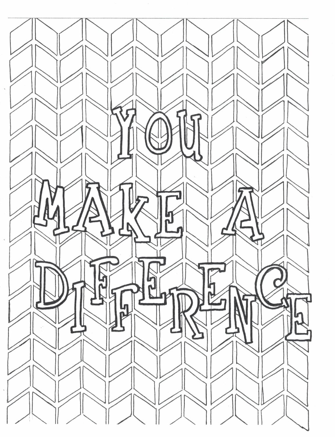 You Make A Difference Coloring Page Etsy You Make A Difference Coloring Page Etsy