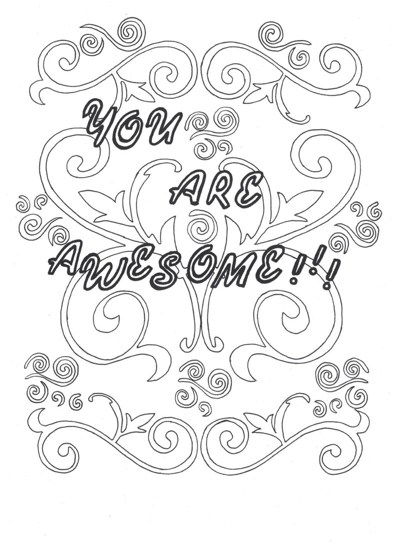 You are awesome coloring page | Etsy