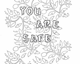 Estás a salvo página para colorear