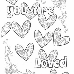 You are loved coloring page