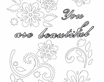 Eres hermosa página para colorear