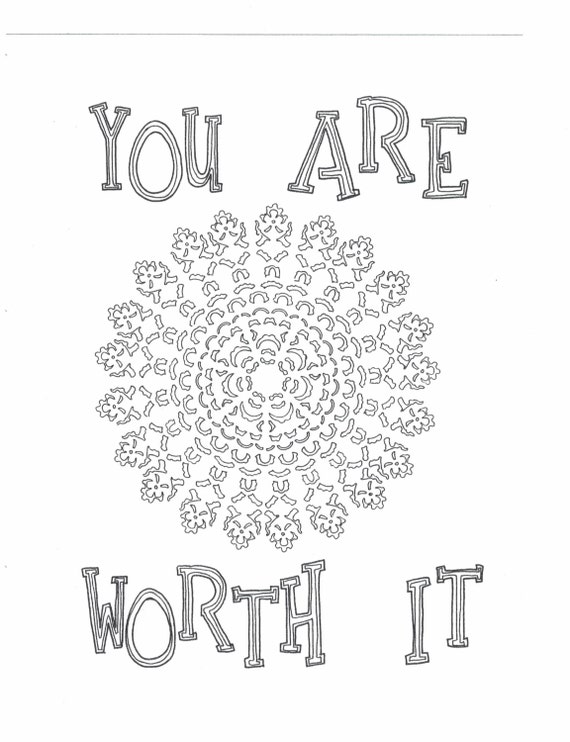 You are worth it coloring page | Etsy