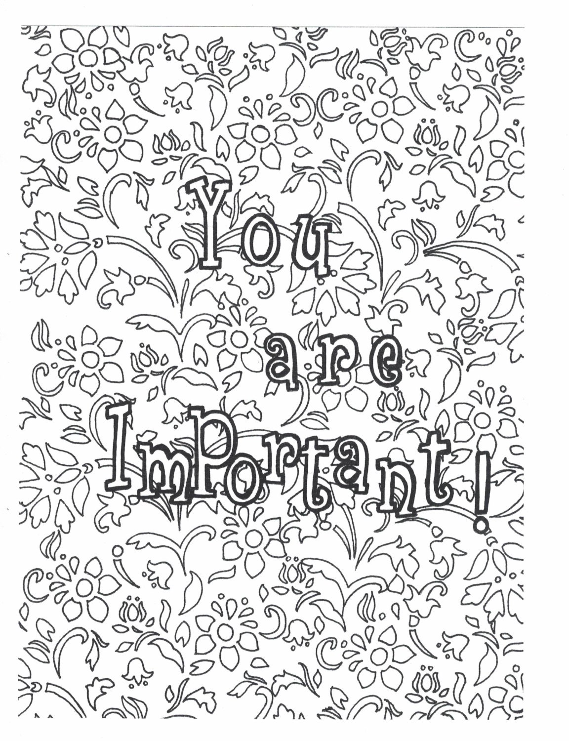 You are important coloring page Etsy