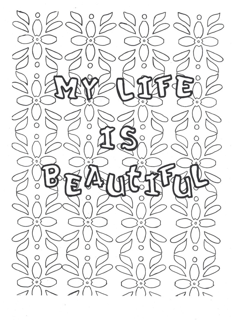 My life is beautiful coloring page image 1