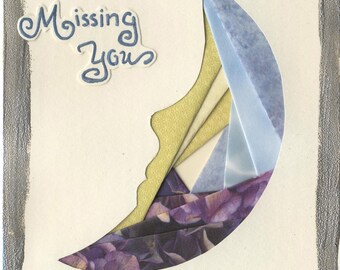 Handcrafted Greeting Card - Missing You Moon
