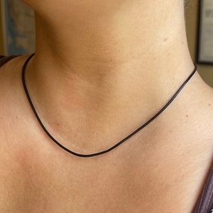 Black Silk Cord Necklace, Rope Necklace, 17" 18" 19" 20" Adjustable Necklace for Pendants Waterproof