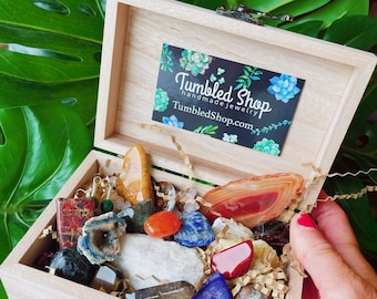 Crystal Mystery Box, Various Natural Tumbled Pieces Crystal Set, Crystal Box, Mystery Crystal Confetti
