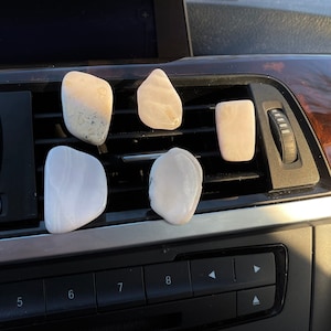 Pink Opal Crystal Car Vent Clip, Crystal Auto Clips Car Accessories, Natural Pink Opal Stone Decoration Gift