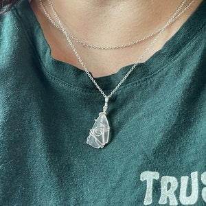 Sea Glass Necklace, Beach Glass Pendant, Coastal Chic Jewelry Gift, Mermaid Tears, Artisan Sea Glass Pendant, Wire Wrapped Necklace