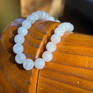 Rainbow Moonstone Bracelet, Rainbow Moonstone Jewelry Round Crystal Bracelet 8mm Beaded Bracelet, Gemstone Stacking Stretchy Bracelet