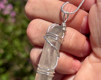Smoky Quartz Necklace, 22" Natural Crystal Point Pendant