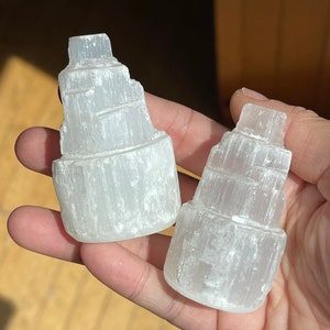 Selenite Crystal Tower, Natural Crystal Skyscraper Tower, Spiritual Home Decor