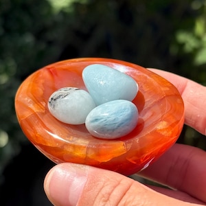 Carnelian Bowl Miniature, Display Bowl For Rocks, Healing Gemstone Bowl Decoration, Cute Mini Crystal Carving, Sacral Chakra Bowl