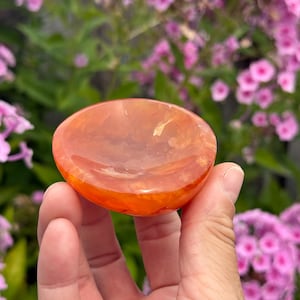 Mini Red Carnelian Bowl, Genuine Carnelian Stone Display Bowl For Crystals, Healing Bowl Decoration, Crystal Carving