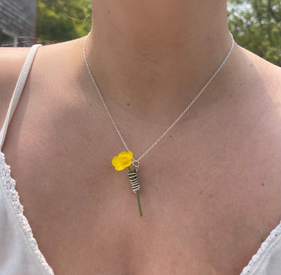 フラワーホルダー花瓶ワイヤーネックレス、コイルネックレス、ママ 