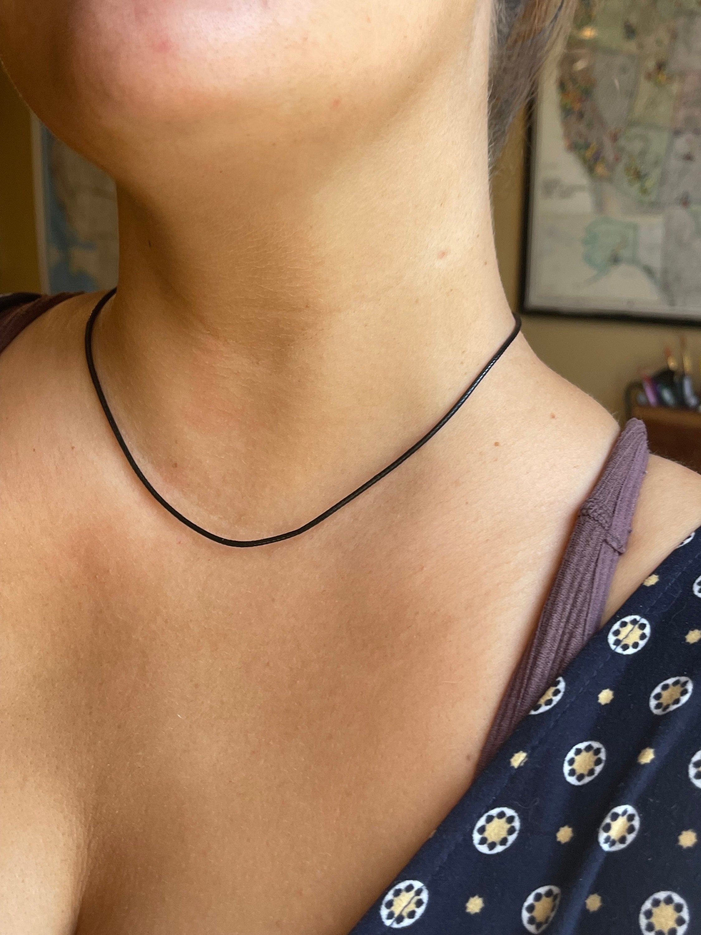 Black Silk Cord Necklace, Rope Necklace, 17" 18" 19" 20" Adjustable Necklace for Pendants Waterproof
