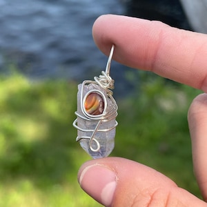 Dainty Vera Cruz Amethyst Gemstone Necklace, Purple Amethyst Crystal Pendant Wire Wrapped, Birthstone Necklace, Mothers Day Gift, Mom Gift