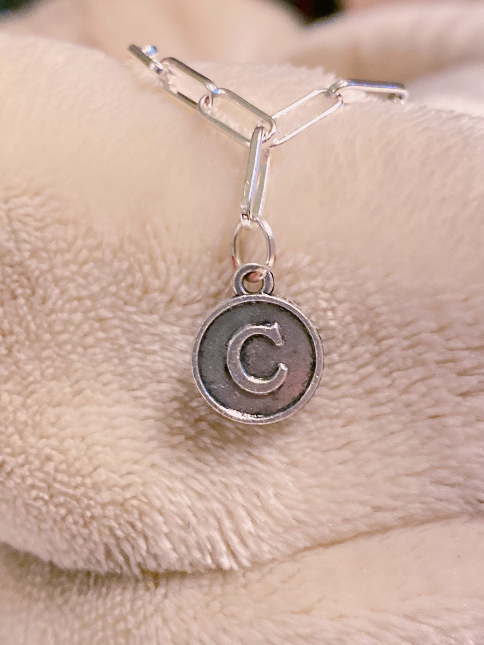 Initial Silver Paper Clip Chain Personalized Custom Link Etsy