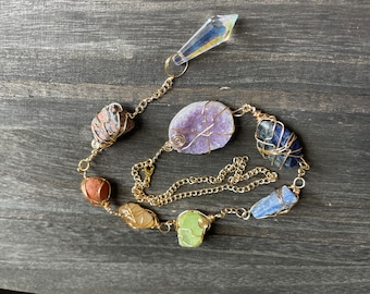 Chakra Kristall Suncatcher, Boho Fensterprisma, Regenbogen Maker