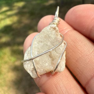 Natural Quartz Geode Necklace, Silver Quartz Cluster Pendant Jewelry Crown Chakra Stone Clarity Healing