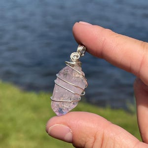 Amethyst Crystal Necklace, Vera Cruz Amethyst Stone Point Pendant, Crystal Jewelry, Crown Chakra Jewelry, Silver Pendants