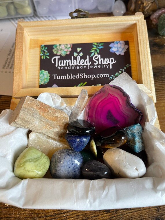 Crystal Set With Box for Storage, Rainbow Colors, Rainbow Colored