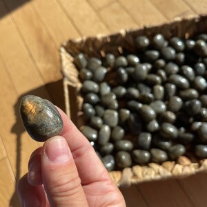 Labradorite Polished Crystal High Flash Blue Tumbled Stone