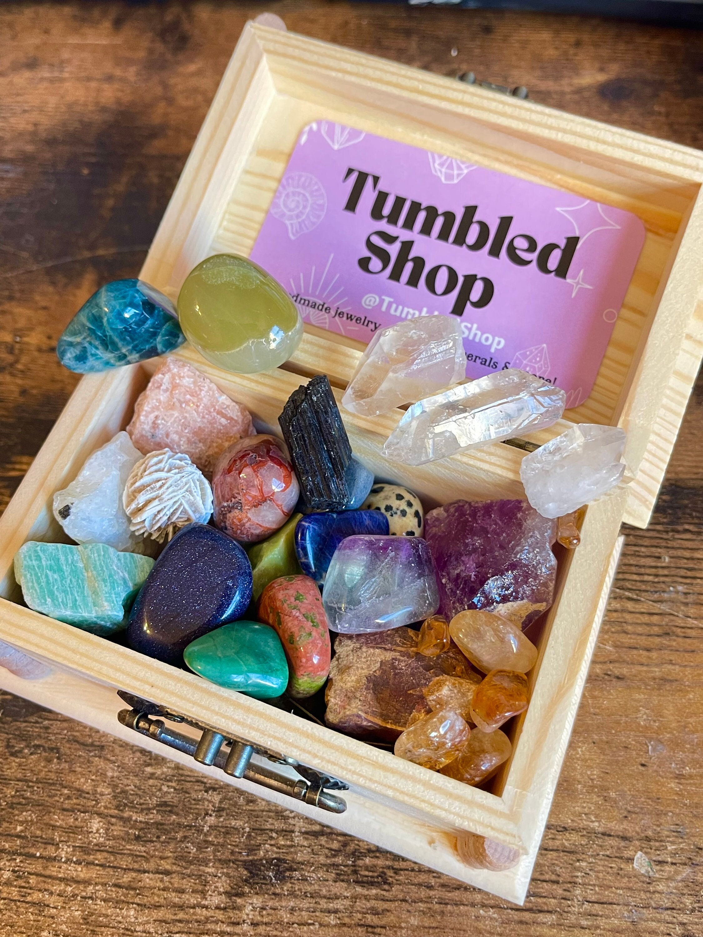 Crystal Set With Box for Storage, Rainbow Colors, Rainbow Colored