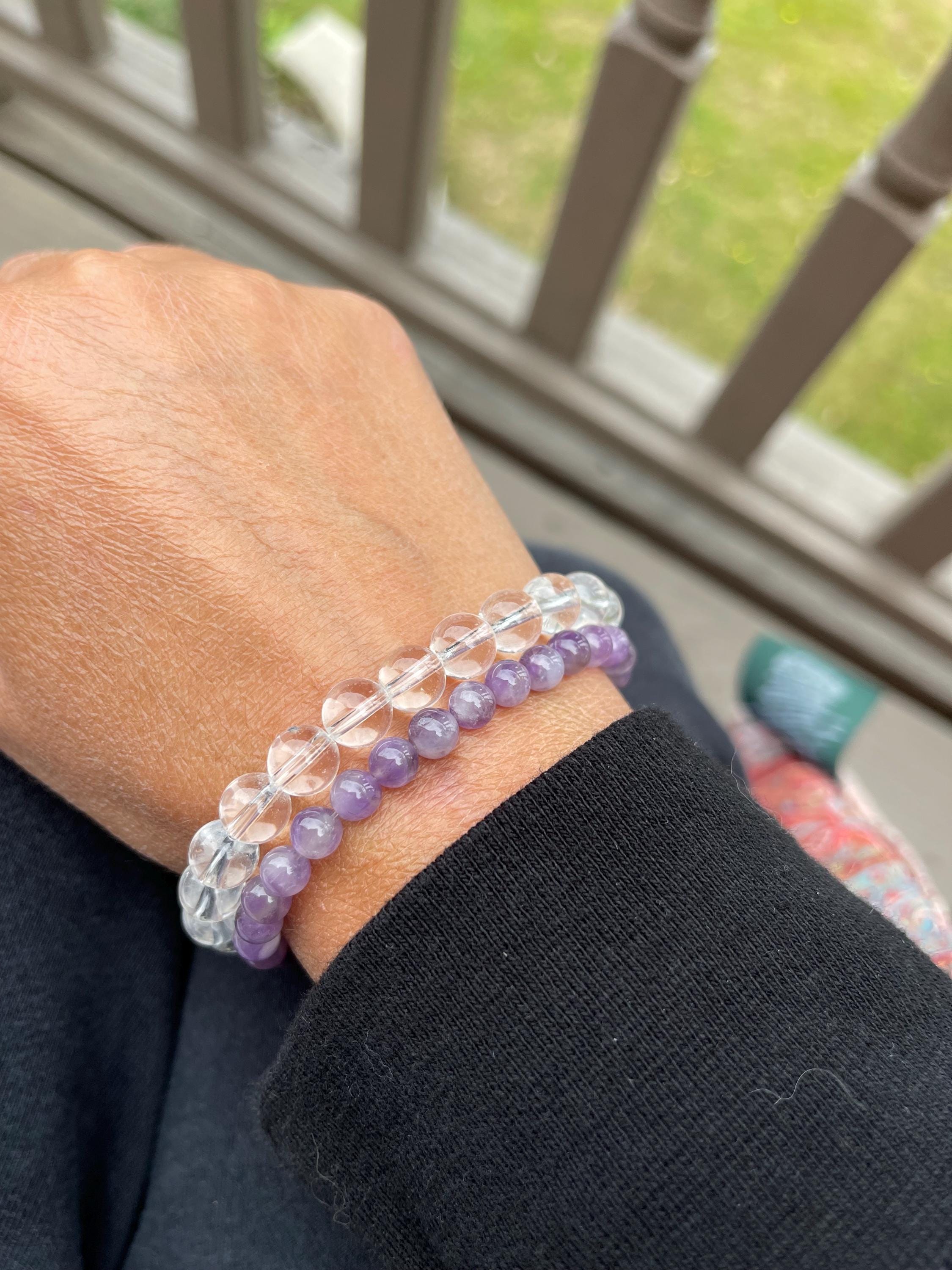Clear Quartz Crystal Bracelet, Handmade Gemstone Healing