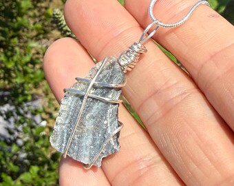 Chalcedony Stone Necklace, Sterling Silver Sparkly Drusy Gemstone Pendant, Statement Jewelry Gift