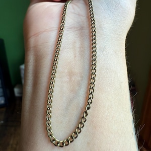 Bronze Metal Chain Necklace, 19&quot; Chain Necklace, Adjustable Necklace for Pendants Waterproof, Twisted Link Chain