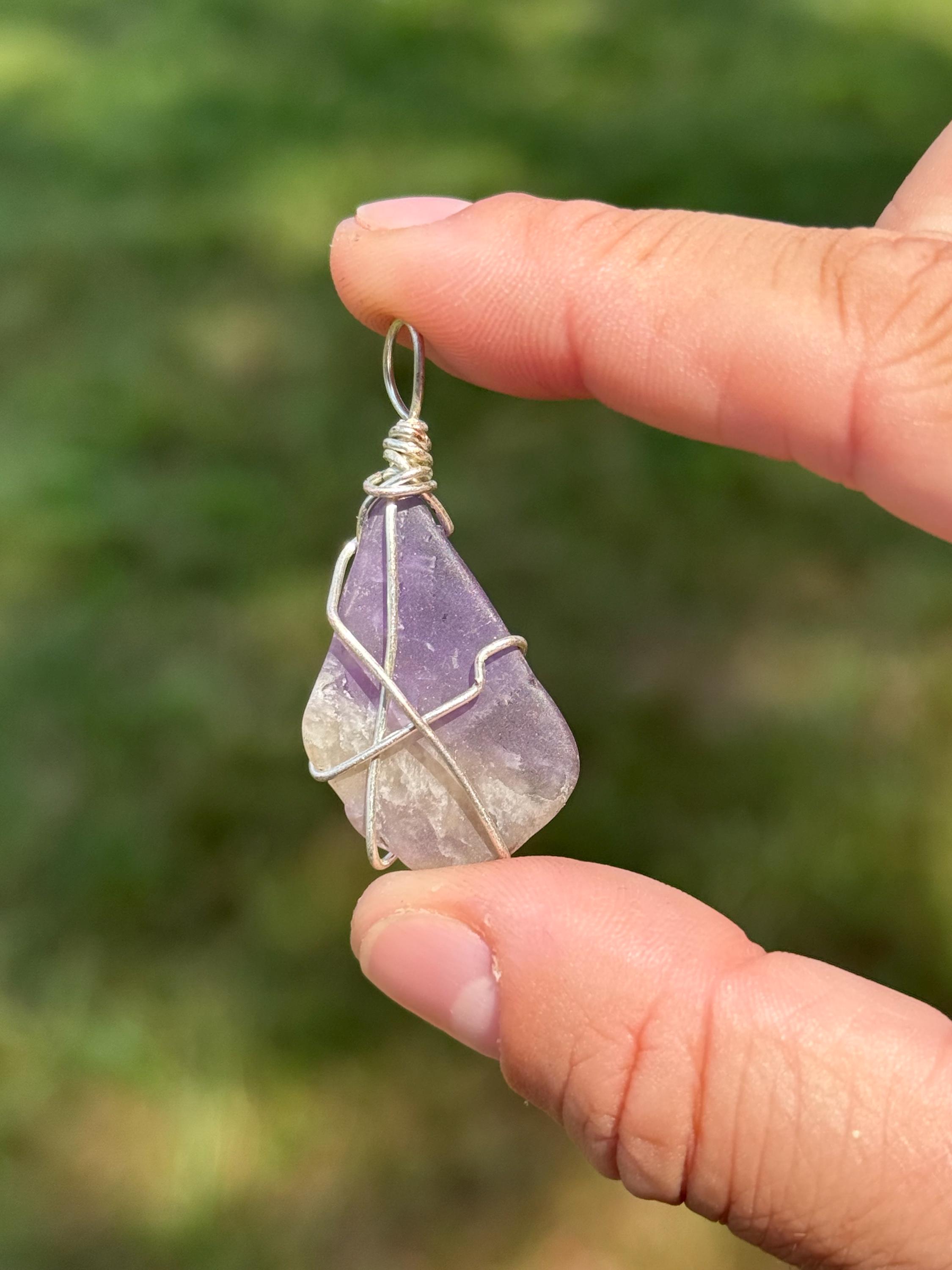 アメジストクリスタルネックレス、天然アメジストクリスタル、天然石