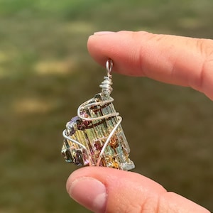 Bismuth Crystal Necklaces, Bismuth Jewelry, Wire Wrapped Bismuth, Perfect Crystal Lab Created