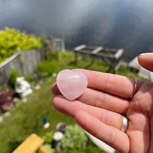 Natural Rose Quartz Heart, Valentines Day Stone Rose Quartz Hearts, Love Stone, Healing Crystals Chakra Stone Gift for Her