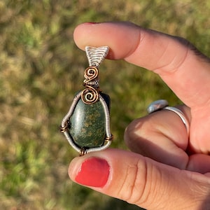 Bloodstone Gemstone Necklace, Crystal Pendant, Healing Necklace for the Body and Mind, Emotional Gift for Women