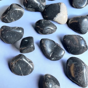 Black Onyx Tumbled Stones, Grounding Crystals