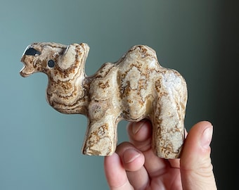 Aragonite Crystal Camel Animal Carving Gift, Elephant Stone, Animal Figurine Collectible